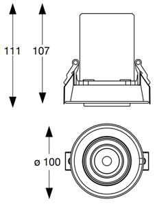 Ideal Lux LED zápustné bodové svítidlo Nova, ø 10 cm, 3000k Barva: Bílá