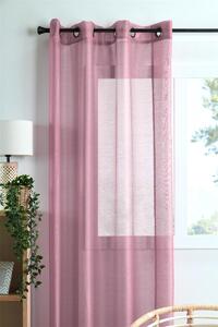 Dekorační záclona s kroužky LINWOOD růžová 140x260 cm (cena za 1 kus) France