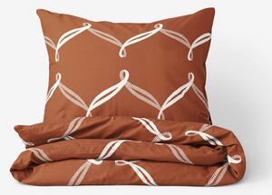 Goldea bavlněné ložní povlečení deluxe - designová lana na skořicovém 240 x 200 a 2ks 70 x 90 cm