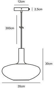 Závěsné svítidlo Nordlux Alton, kouřové sklo Průměr: Ø 25 cm