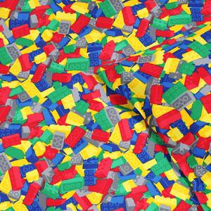 Goldea dětské bavlněné povlečení - barevná stavebnice 140 x 200 a 70 x 90 cm