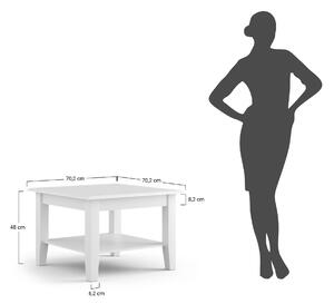 Malý konferenční stolek Belluno Elegante, grafit dub, masiv, 48x70x70 cm