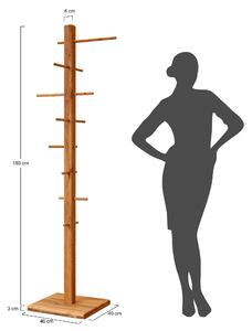 Věšák stojící dřevěný dub Gialo, masiv, 180x40x40 cm