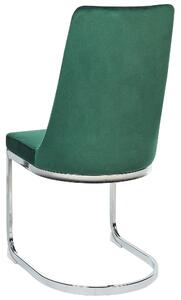 Sada 2 sametových zelených jídelních židlí ALTOONA