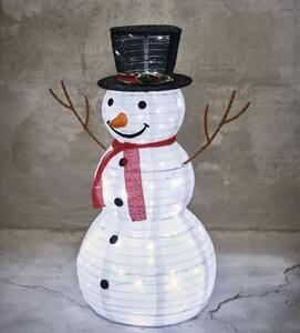 DCFC29 Vánoční LED skládací sněhulák, 90 cm, venkovní i vnitřní, studená bílá