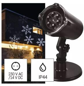 DCPC02 Vánoční LED dekorativní projektor – vločky, venkovní i vnitřní, bílá