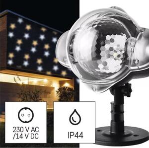 DCPN01 Vánoční LED dekorativní projektor – hvězdičky, venkovní i vnitřní, teplá/studená bílá