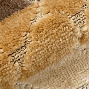 Goldea koupelnová předložka / kobereček s vyšším chlupem 50x40 cm - béžové pruhy 50 x 40 cm