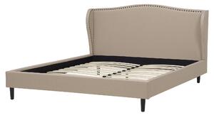 Čalouněná béžová postel 160x200 cm COLMAR