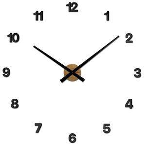 VLAHA Exkluzivní dubové nalepovací hodiny MINIMAL vyrobené v Čechách - černé  VCT1045 (nalepovací dubové dřevěné hodiny)