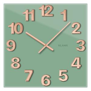 VLAHA GLASSICO Skleněné zelené hodiny vyrobené v Čechách VCT1106 (ručně vyrobené české hodiny)