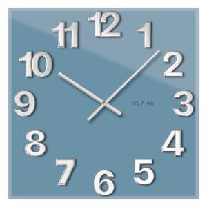 VLAHA GLASSICO Skleněné modré hodiny vyrobené v Čechách VCT1104 (ručně vyrobené české hodiny)