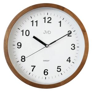 Dřevěné netikající tiché nástěnné hodiny JVD NS19019/11 (tiché dřevěné hodiny)