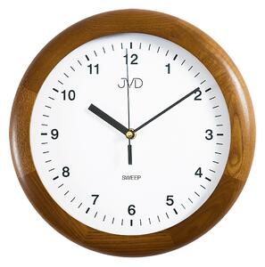 Netikající tiché dřevěné nástěnné hodiny JVD NS2341/11 (tiché netikající hodiny s plynulým chodem)