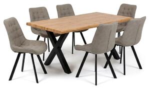 Vikio Jídelní set pro 6 osob 160x90 cm dub-béžová VJS116-61L
