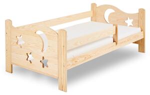 Dětská postel MOON 80 x 160 cm, borovice s lamelovým roštem