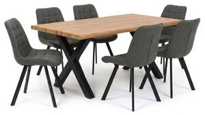 Vikio Jídelní set pro 6 osob 160x90 cm dub-šedá VJS116-61S