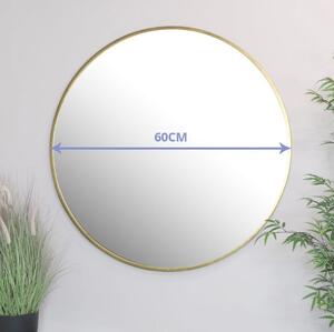 Zrcadlo 60 cm se zlatým rámem