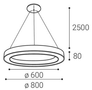 Led2 Závěsné LED svítidlo SATURN P-Z ø 80 cm, černá Varianty: 3000K/4000K DALI PUSH