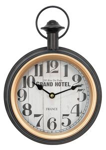 Clayre & Eef Nástěnné kovové hodiny Grand Hotel, 22 cm