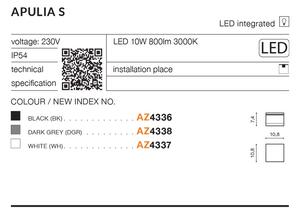 AZzardo LED stropní svítidlo Apulia S, IP54, 3000K Barva: Antracit
