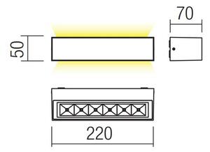 Redo Nástěnné LED svítidlo AROOS, d. 22 cm, IP65, 12W Barva: Antracit