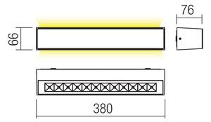 Redo Nástěnné LED svítidlo AROOS, d. 38 cm, IP65, 21W Barva: Bílá