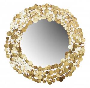 Kulaté zrcadlo COINS 80 CM antik zlaté Zrcadla | Kulatá