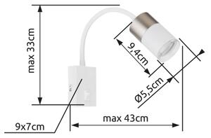 Globo 57851W - Nástěnné bodové svítidlo BRISBON 1xGU10/25W/230V bílá/chrom
