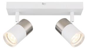 Globo 57851-2 - Bodové svítidlo BRISBON 2xGU10/25W/230V bílá/chrom