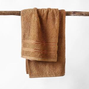 Goldea froté ručník / osuška nela - hnědý 70 x 140 cm