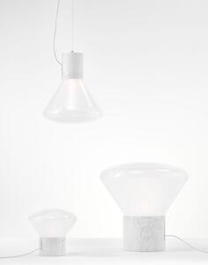Designová lampa Brokis Muffins Wood 02 PC850 Barva skla: Amber - transparentní sklo, Barva el. vedení: Textilní kabel - tmavě šedý, Dřevo: dub evropský - přírodní lak (vosk) (CCS518)