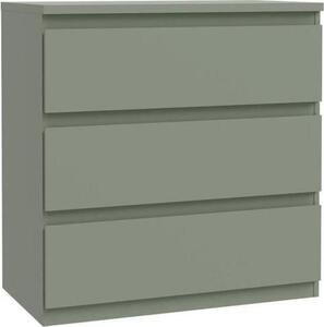 Komoda - EDMORE - 3 zásuvky - šalvěj - 77,2 x 42 x 79,8 cm