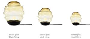 Bomma Luxusní stojací lampa Blimp small, ø 30 cm Barva skla: černá montura, amber