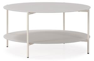 Krémový kulatý konferenční stolek se skleněnou deskou ø 83 cm Davi – MOME