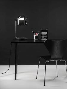 Stolní lampa Brokis Mona small table PC950, 2700K Kabel: Textilní bílý, Povrch Montury: Černý matný komaxit, Barva skla: Transparentní číré sklo