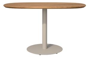 Tribu Jídelní stůl T-Table, Tribu, oválný 136x80x75 cm, rám lakovaná nerez white, deska teak