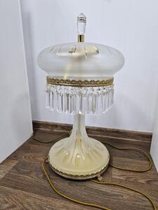 Aleš Zvěřina - Studio AZ-DESIGN Velká stolní lampa z pískovaného skla s hlubokým brusem Simone-SB-Gold
