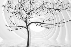 Tapeta abstraktní černobílý strom - 150x100 cm
