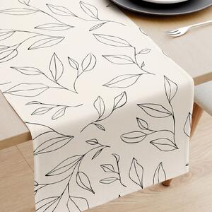 Goldea běhoun na stůl 100% bavlněné plátno - listy na přírodním 35x140 cm