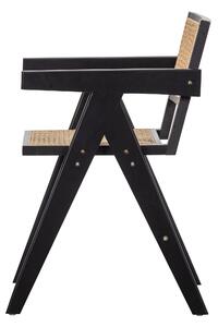 WOOOD Dřevěná židle GUNN s ratanem černá 373499-Z