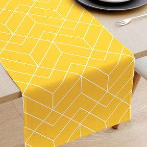 Goldea běhoun na stůl 100% bavlněné plátno - mozaika na žlutém 35x120 cm