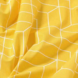 Goldea běhoun na stůl 100% bavlněné plátno - mozaika na žlutém 35x120 cm