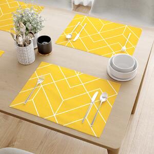 Goldea prostírání na stůl 100% bavlněné plátno - mozaika na žlutém - sada 2ks 30 x 40 cm