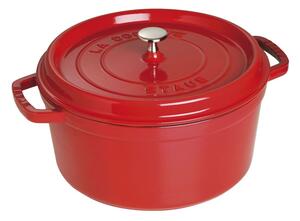 Hrnec s poklicí kulatý 28 cm višňová - STAUB (Kastrol kulatý 28 cm višňový - STAUB)