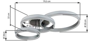 Stropní svítidlo LED 2700–6000K černý chrom, stříbrná IP20 GLOBO lighting FRANCINE 67377-72