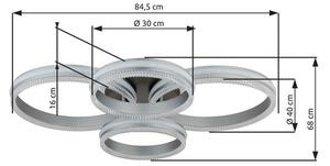 Stropní svítidlo LED 2700–6000K černý chrom, stříbrná IP20 GLOBO lighting FRANCINE 67377-90