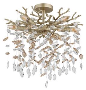 Stropní svítidlo 6x E14 zlatá, jantarová IP20 GLOBO lighting QUEENA 64138DG