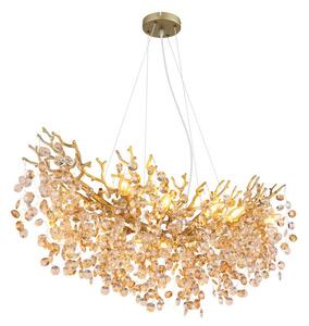 Lustr 10x E14 zlatá, jantarová IP20 GLOBO lighting QUEENA 64138H3G