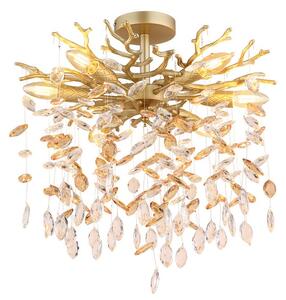 Stropní svítidlo 6x E14 zlatá, jantarová IP20 GLOBO lighting QUEENA 64138DG